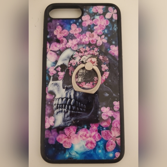 Pink Floral Skull Case For iphone 7 Plus / 8 Plus - Picture 1 of 3